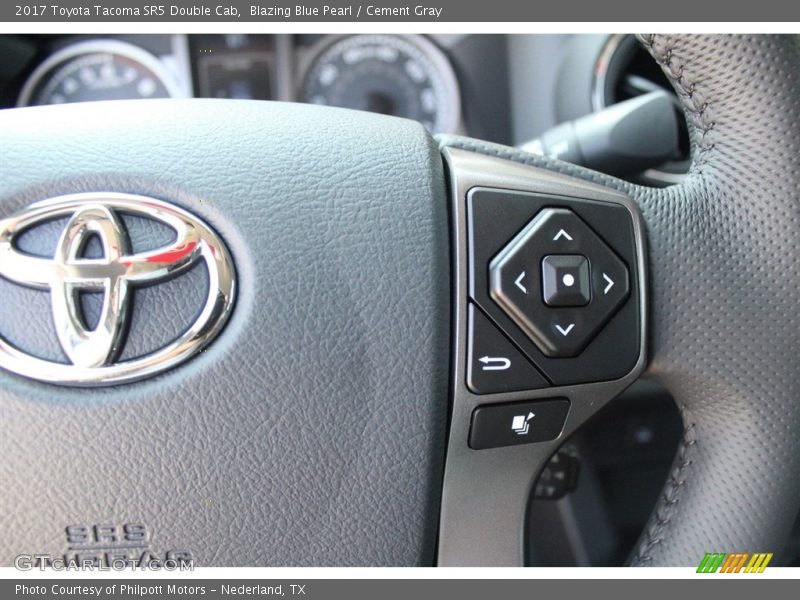 Blazing Blue Pearl / Cement Gray 2017 Toyota Tacoma SR5 Double Cab