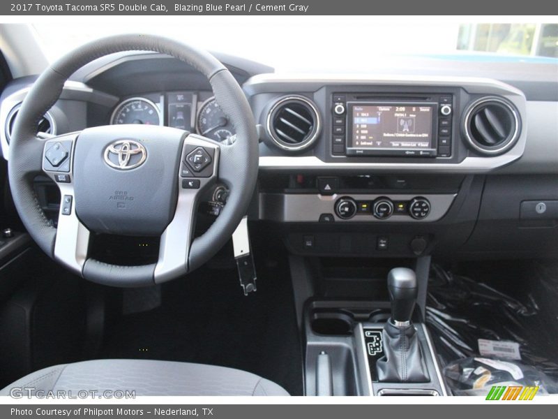 Blazing Blue Pearl / Cement Gray 2017 Toyota Tacoma SR5 Double Cab