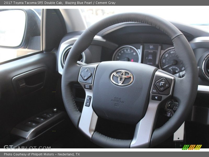 Blazing Blue Pearl / Cement Gray 2017 Toyota Tacoma SR5 Double Cab