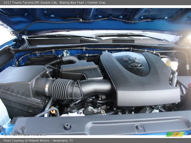 Blazing Blue Pearl / Cement Gray 2017 Toyota Tacoma SR5 Double Cab