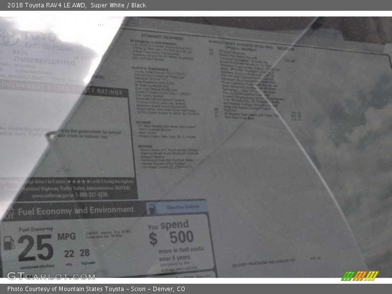 Super White / Black 2018 Toyota RAV4 LE AWD