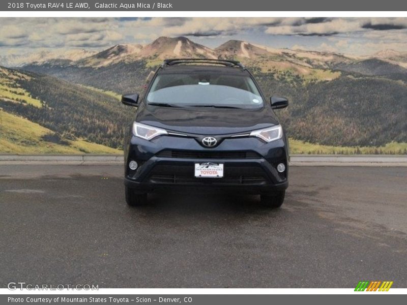 Galactic Aqua Mica / Black 2018 Toyota RAV4 LE AWD