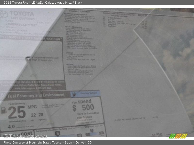 Galactic Aqua Mica / Black 2018 Toyota RAV4 LE AWD