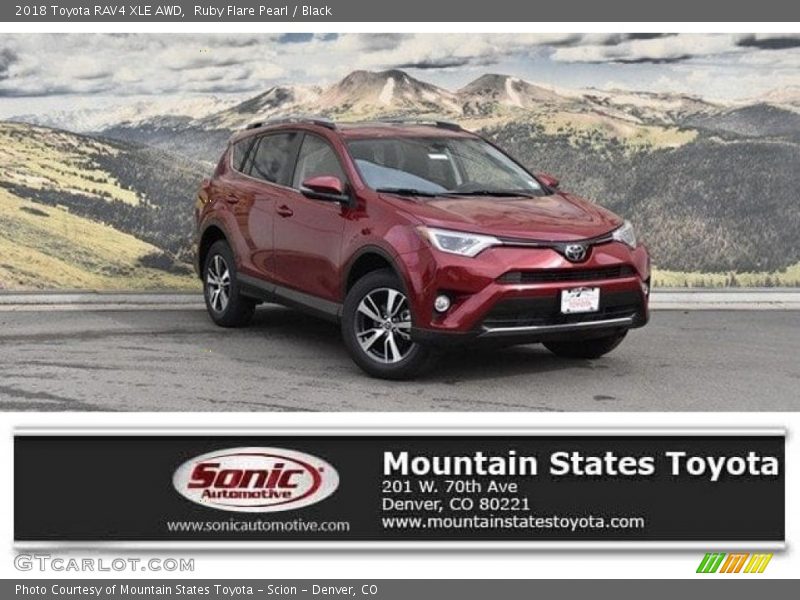 Ruby Flare Pearl / Black 2018 Toyota RAV4 XLE AWD
