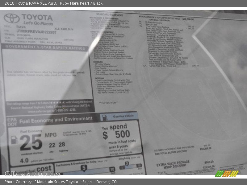 Ruby Flare Pearl / Black 2018 Toyota RAV4 XLE AWD