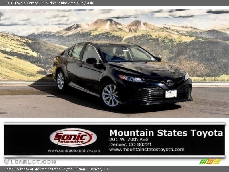Midnight Black Metallic / Ash 2018 Toyota Camry LE
