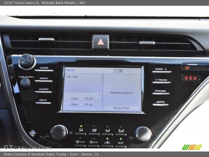 Midnight Black Metallic / Ash 2018 Toyota Camry LE