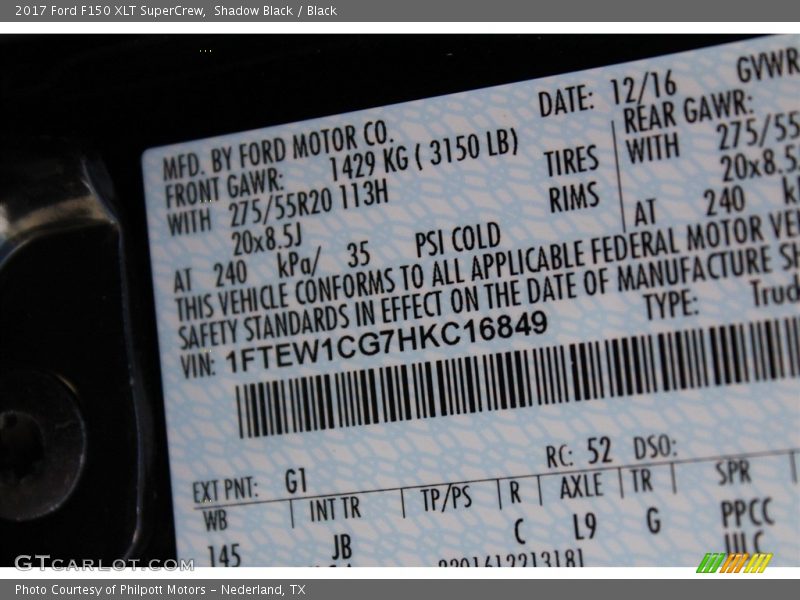 Shadow Black / Black 2017 Ford F150 XLT SuperCrew