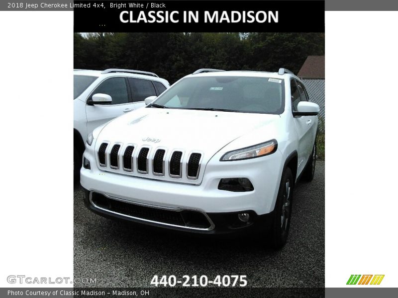 Bright White / Black 2018 Jeep Cherokee Limited 4x4