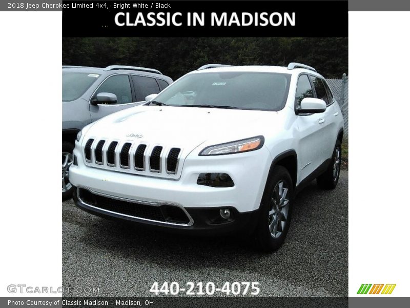 Bright White / Black 2018 Jeep Cherokee Limited 4x4