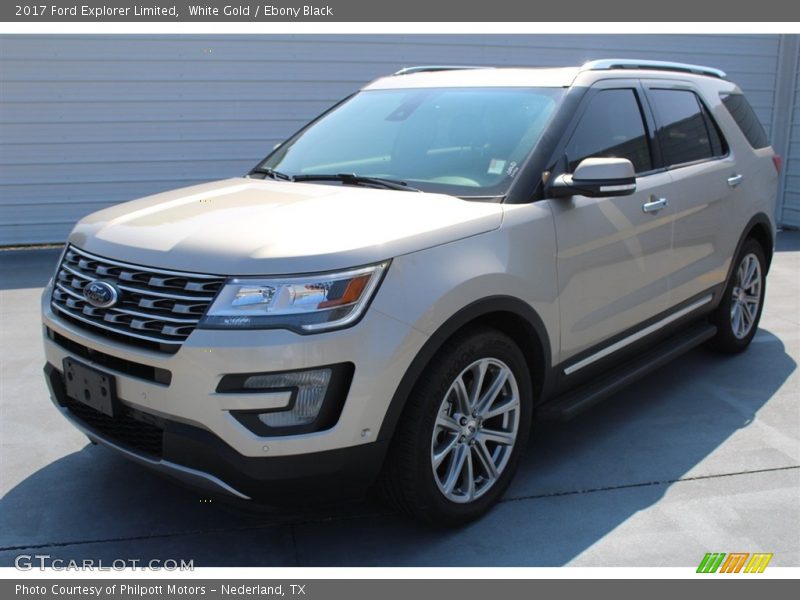 White Gold / Ebony Black 2017 Ford Explorer Limited