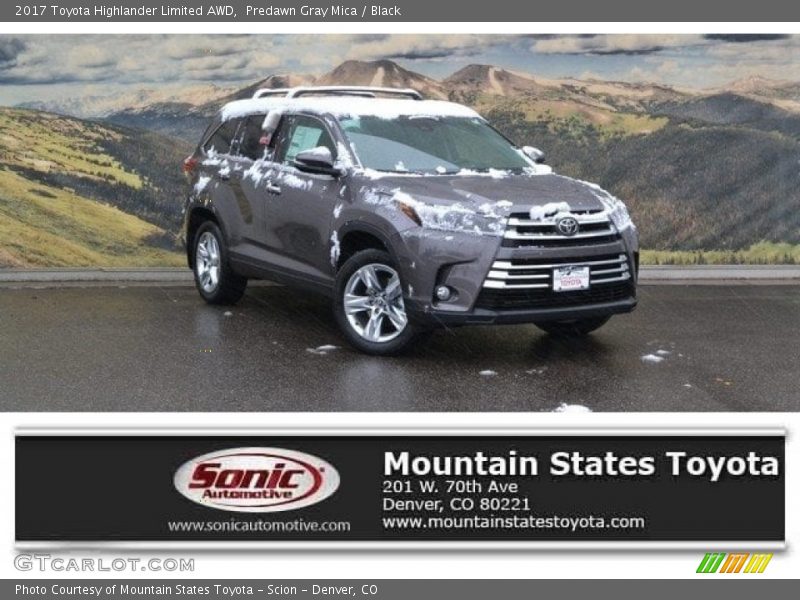 Predawn Gray Mica / Black 2017 Toyota Highlander Limited AWD