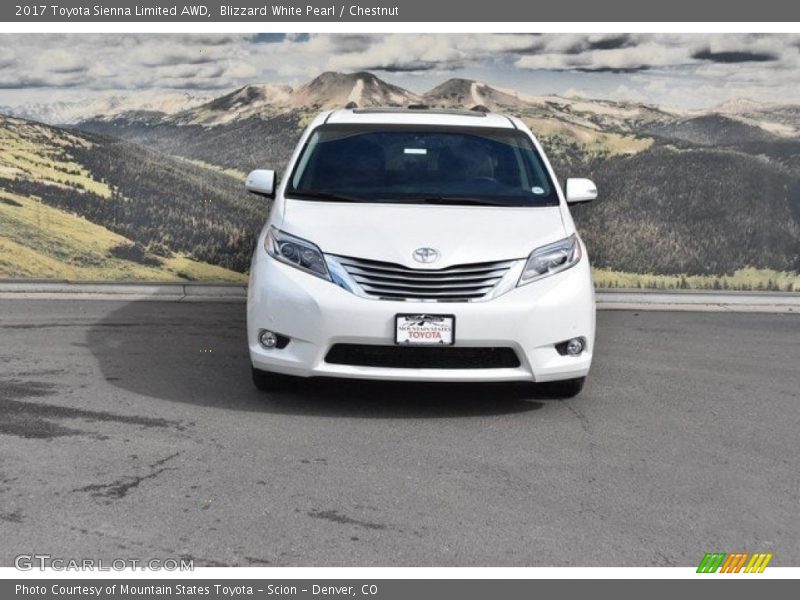 Blizzard White Pearl / Chestnut 2017 Toyota Sienna Limited AWD