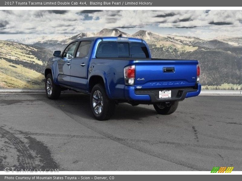 Blazing Blue Pearl / Limited Hickory 2017 Toyota Tacoma Limited Double Cab 4x4