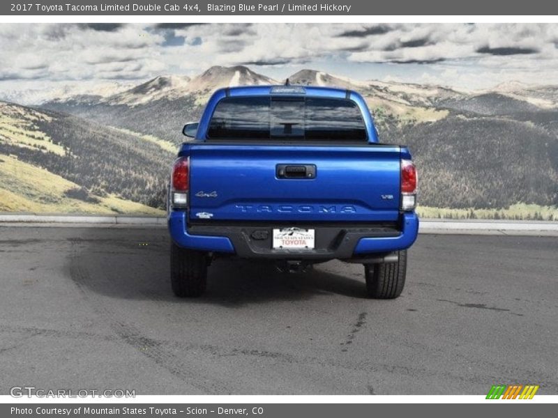 Blazing Blue Pearl / Limited Hickory 2017 Toyota Tacoma Limited Double Cab 4x4