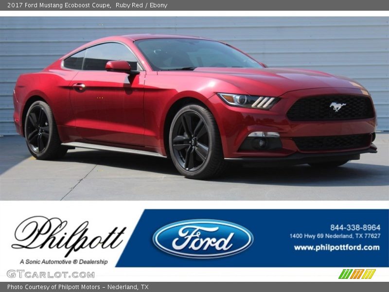 Ruby Red / Ebony 2017 Ford Mustang Ecoboost Coupe