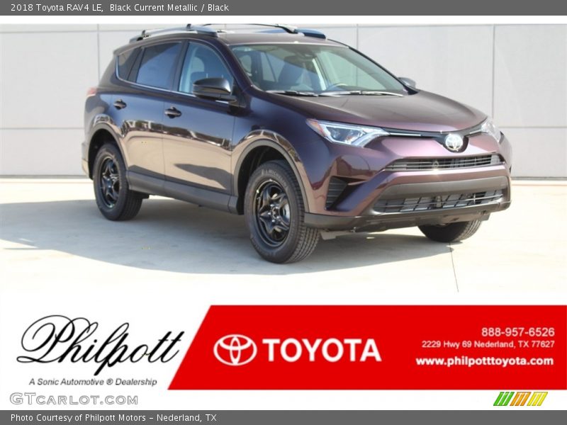 Black Current Metallic / Black 2018 Toyota RAV4 LE