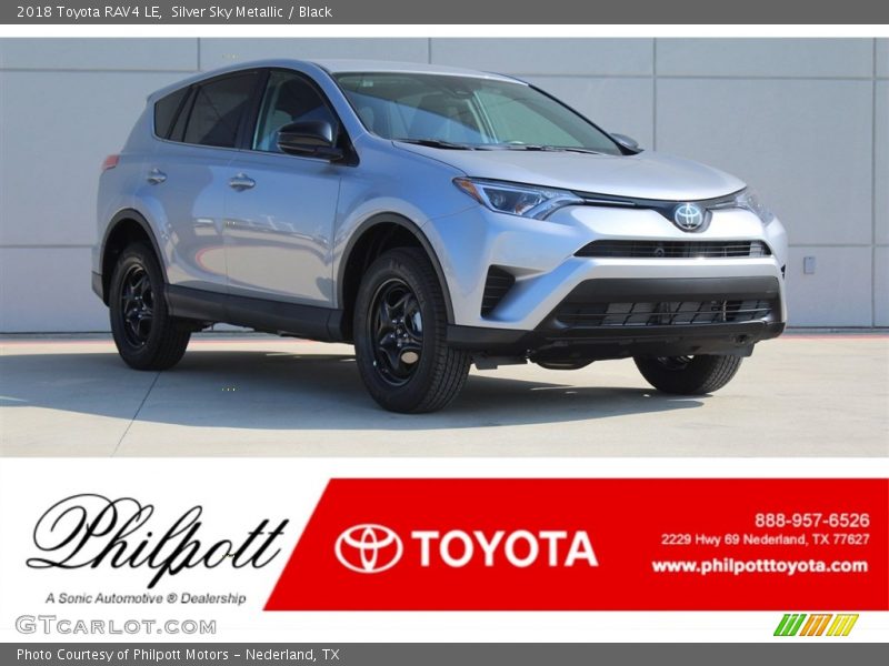 Silver Sky Metallic / Black 2018 Toyota RAV4 LE