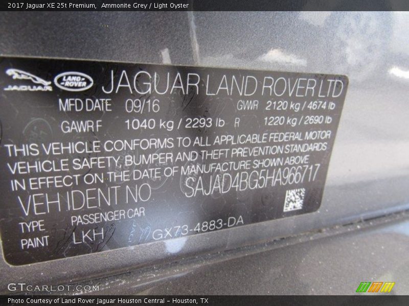 Ammonite Grey / Light Oyster 2017 Jaguar XE 25t Premium