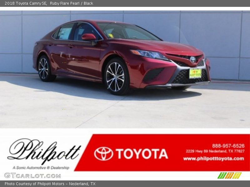 Ruby Flare Pearl / Black 2018 Toyota Camry SE