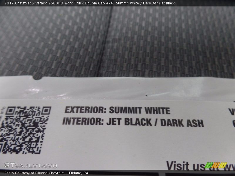 Summit White / Dark Ash/Jet Black 2017 Chevrolet Silverado 2500HD Work Truck Double Cab 4x4