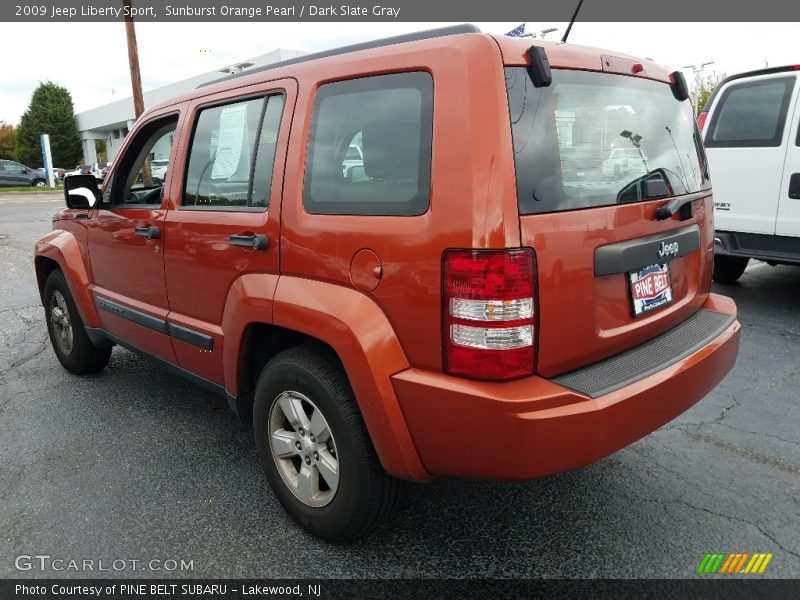 Sunburst Orange Pearl / Dark Slate Gray 2009 Jeep Liberty Sport
