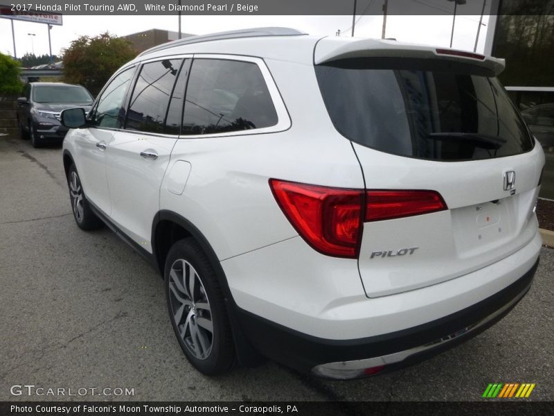 White Diamond Pearl / Beige 2017 Honda Pilot Touring AWD