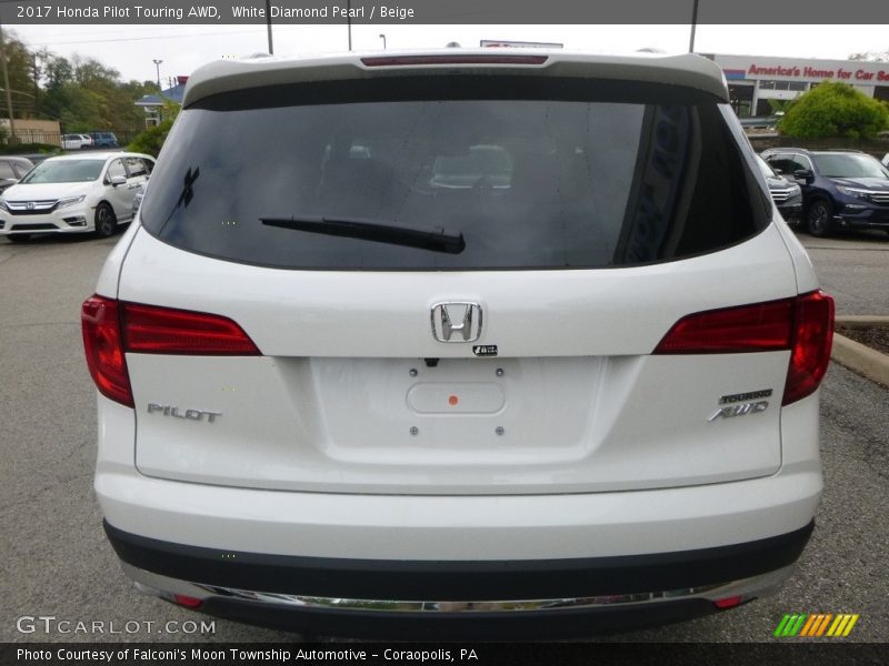 White Diamond Pearl / Beige 2017 Honda Pilot Touring AWD