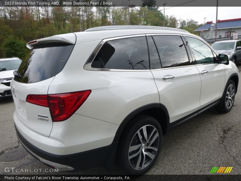 White Diamond Pearl / Beige 2017 Honda Pilot Touring AWD
