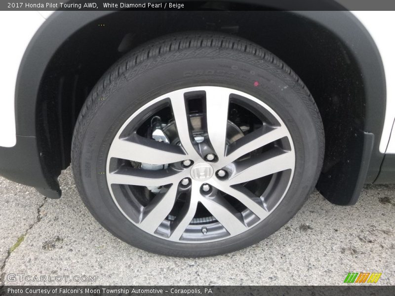White Diamond Pearl / Beige 2017 Honda Pilot Touring AWD