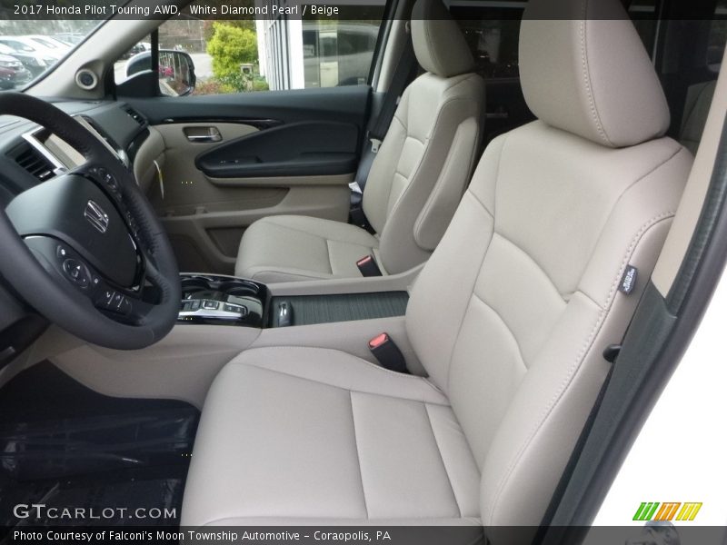 White Diamond Pearl / Beige 2017 Honda Pilot Touring AWD