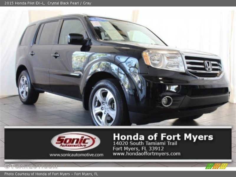Crystal Black Pearl / Gray 2015 Honda Pilot EX-L
