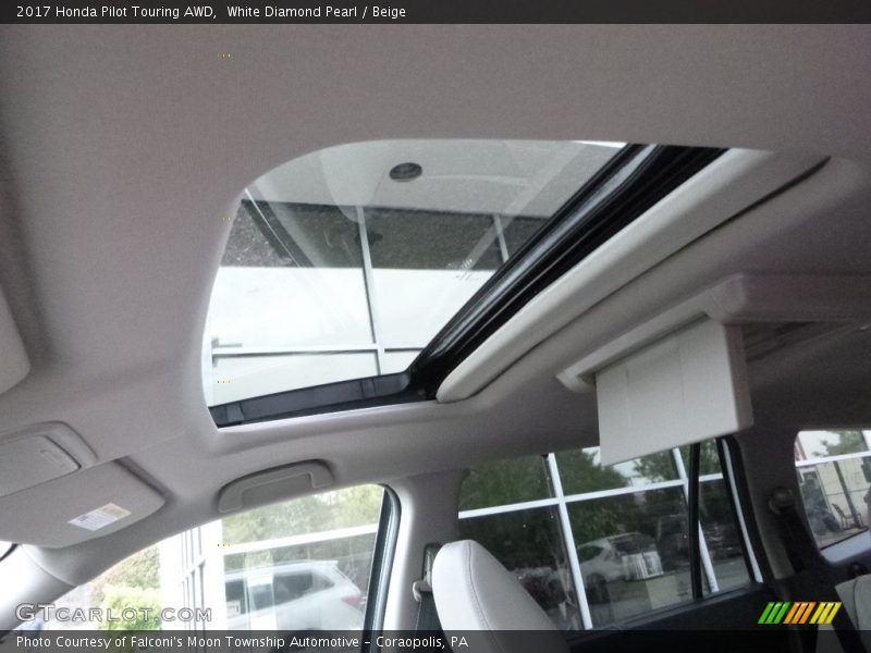 White Diamond Pearl / Beige 2017 Honda Pilot Touring AWD