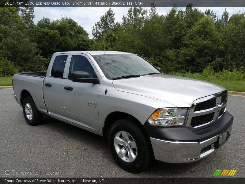 Bright Silver Metallic / Black/Diesel Gray 2017 Ram 1500 Express Quad Cab