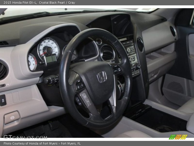 Crystal Black Pearl / Gray 2015 Honda Pilot EX-L