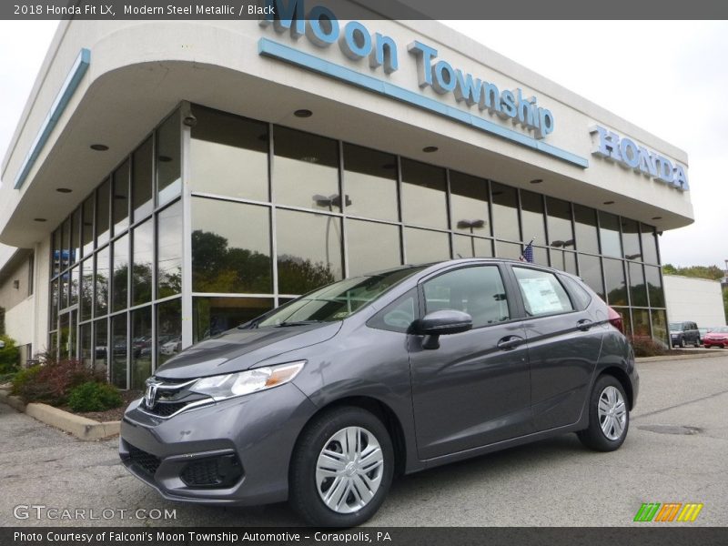 Modern Steel Metallic / Black 2018 Honda Fit LX