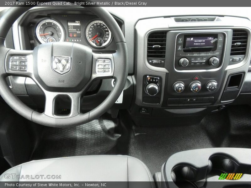 Bright Silver Metallic / Black/Diesel Gray 2017 Ram 1500 Express Quad Cab