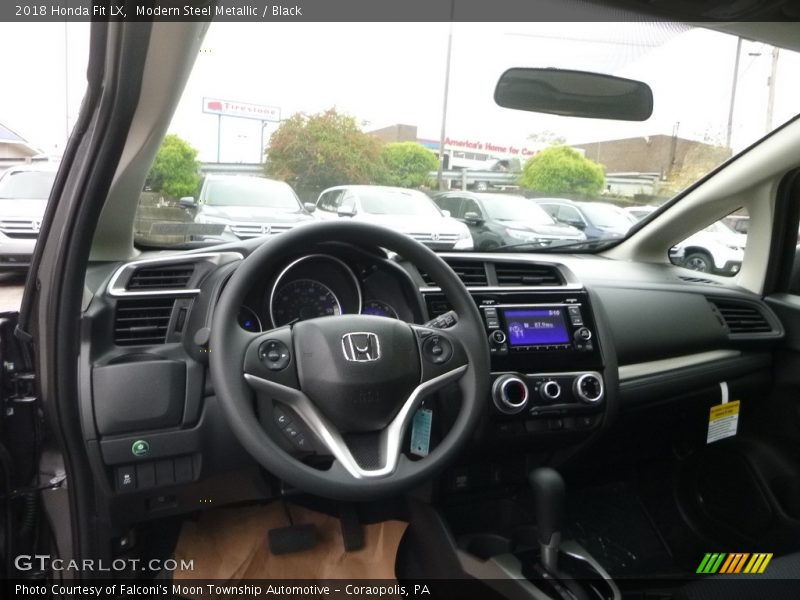 Modern Steel Metallic / Black 2018 Honda Fit LX