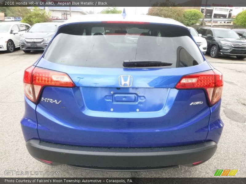 Aegean Blue Metallic / Black 2018 Honda HR-V EX AWD