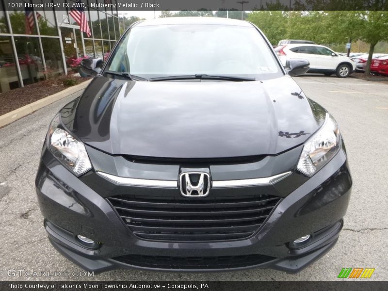 Mulberry Metallic / Black 2018 Honda HR-V EX AWD