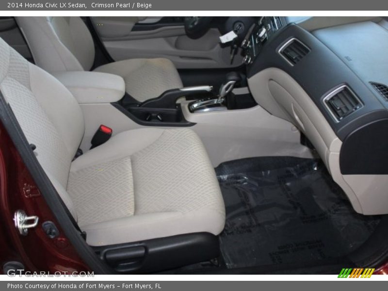 Crimson Pearl / Beige 2014 Honda Civic LX Sedan