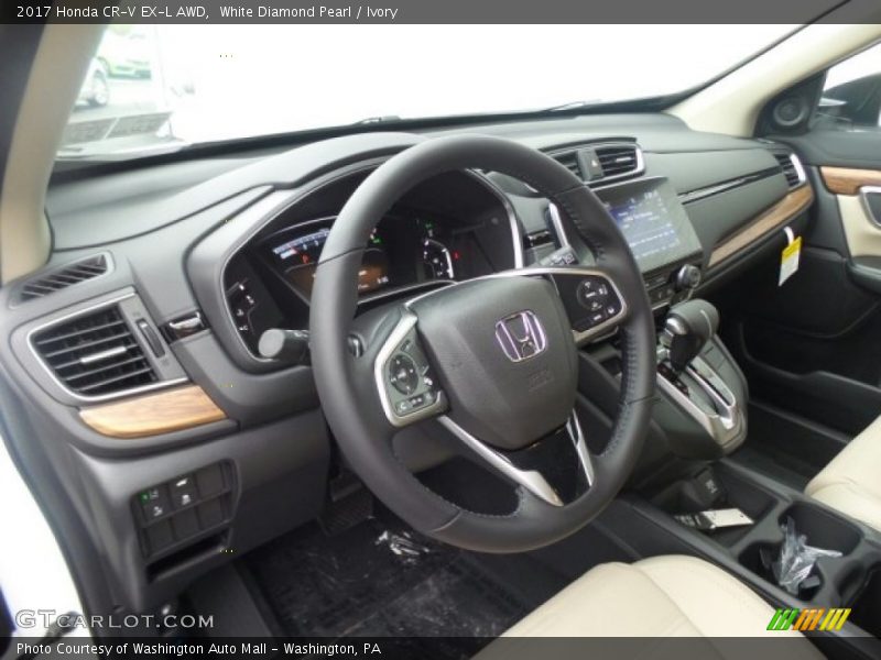 White Diamond Pearl / Ivory 2017 Honda CR-V EX-L AWD