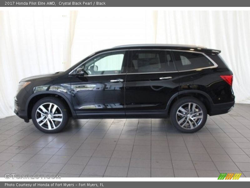 Crystal Black Pearl / Black 2017 Honda Pilot Elite AWD