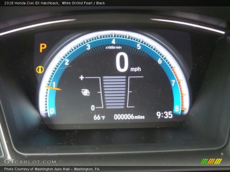 White Orchid Pearl / Black 2018 Honda Civic EX Hatchback