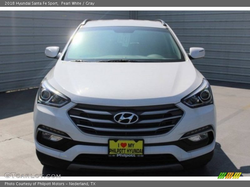 Pearl White / Gray 2018 Hyundai Santa Fe Sport
