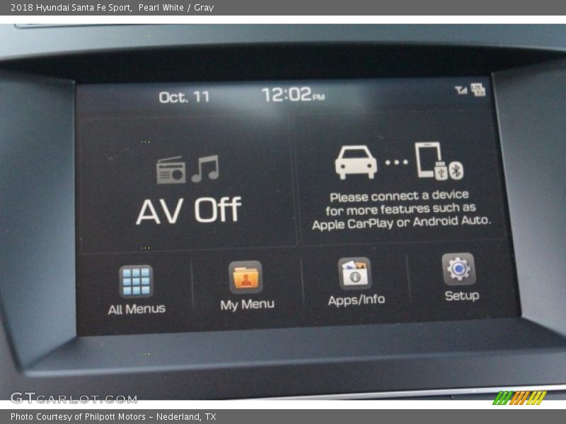Pearl White / Gray 2018 Hyundai Santa Fe Sport