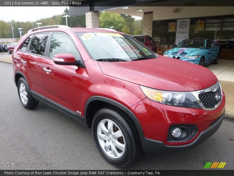 Spicy Red / Beige 2011 Kia Sorento LX AWD