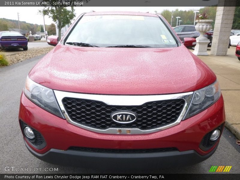 Spicy Red / Beige 2011 Kia Sorento LX AWD
