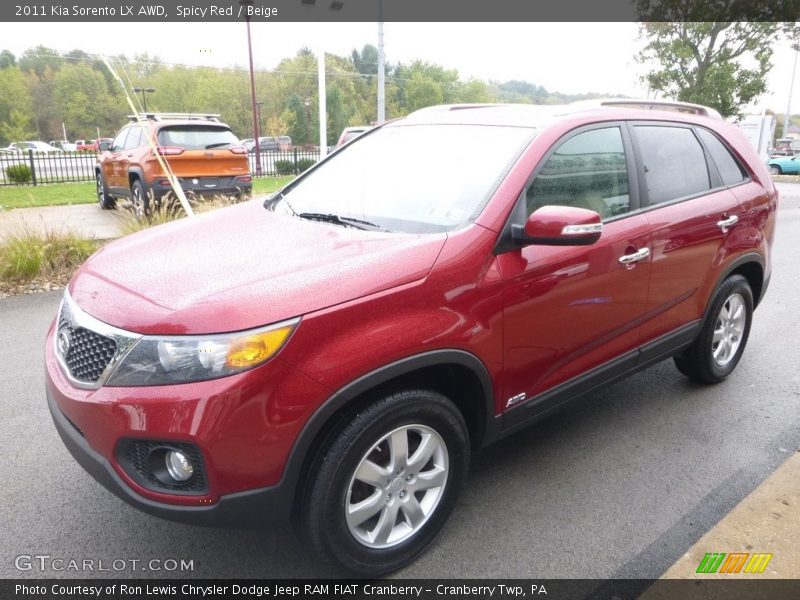 Spicy Red / Beige 2011 Kia Sorento LX AWD