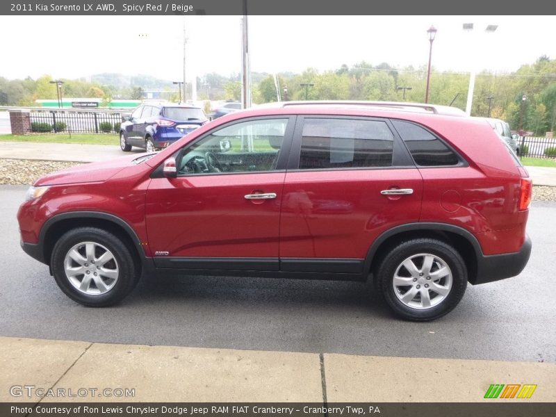 Spicy Red / Beige 2011 Kia Sorento LX AWD